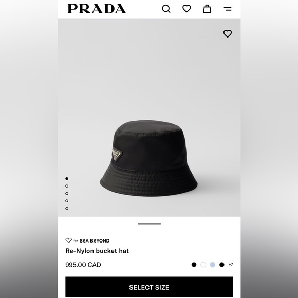 Prada Accessories - Prada Black Re-Nylon Bucket Hat
